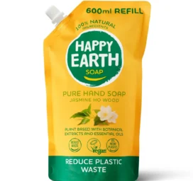 HAPPY EARTH 100% loodusliku vedelseebi täitepakend Jasmine Ho Wood, 600 ml