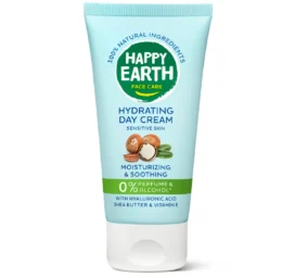 HAPPY EARTH Intensiivselt niisutav päevakreem hüaluroonhappega tundlikule nahale, 50ml