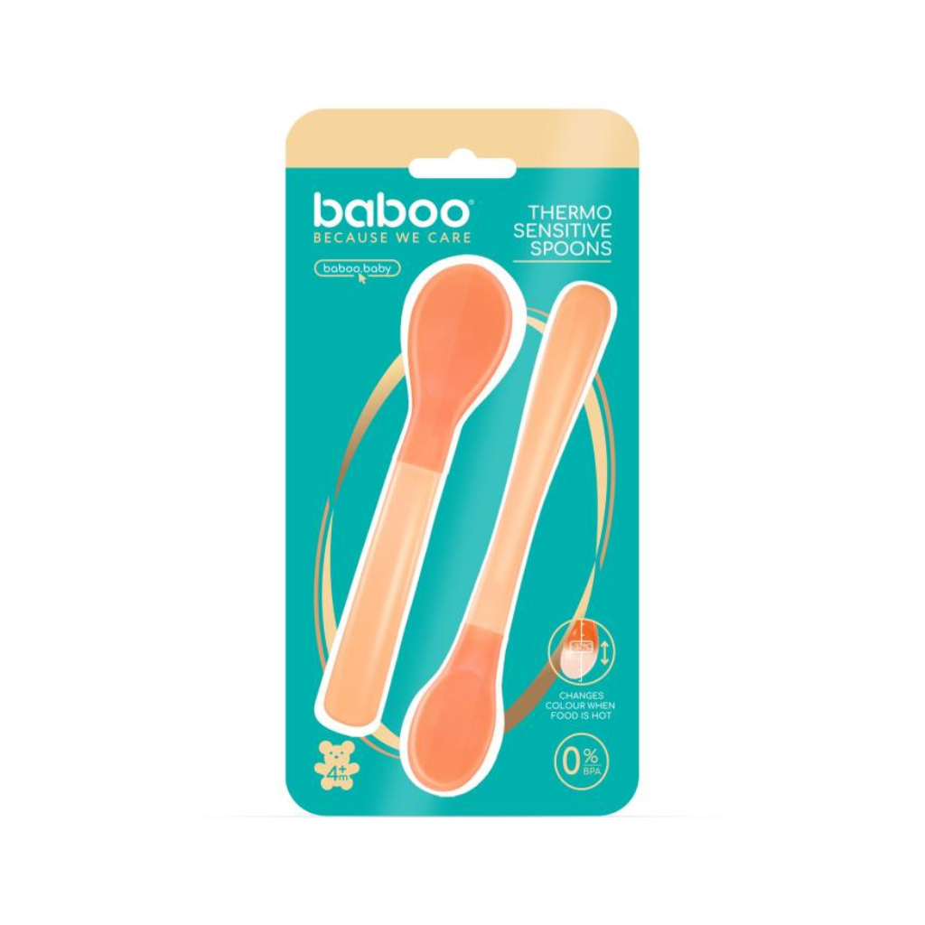BABOO Soojustundlikud lusikad Peachy Keen, 4+ kuud