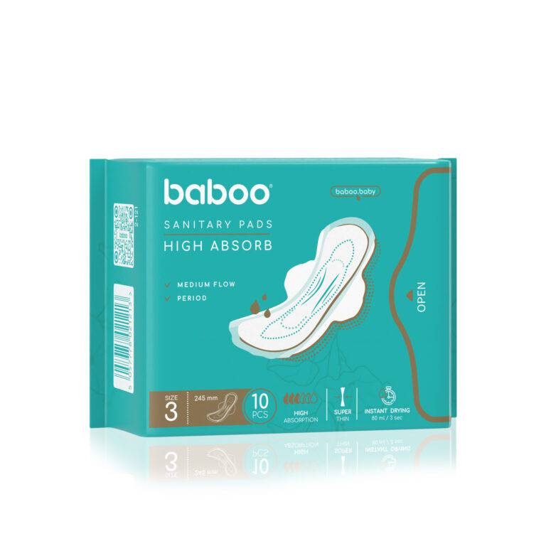 BABOO Üliõhukesed kõrge imavusega hügieenisidemed Regular Flow, 10tk