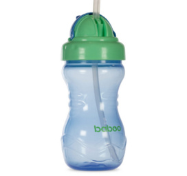 BABOO Lekkekindel silikoonist kõrrega tass Blue, 360 ml