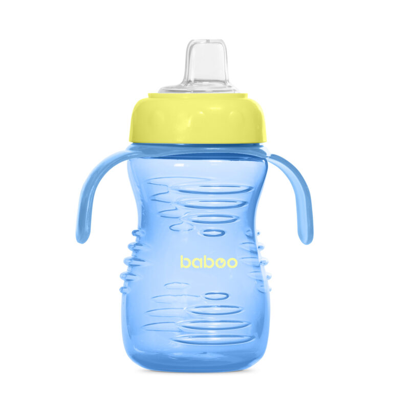 BABOO Lekkekindel silikoonist joogitilaga tass Blue, 260 ml - Image 4
