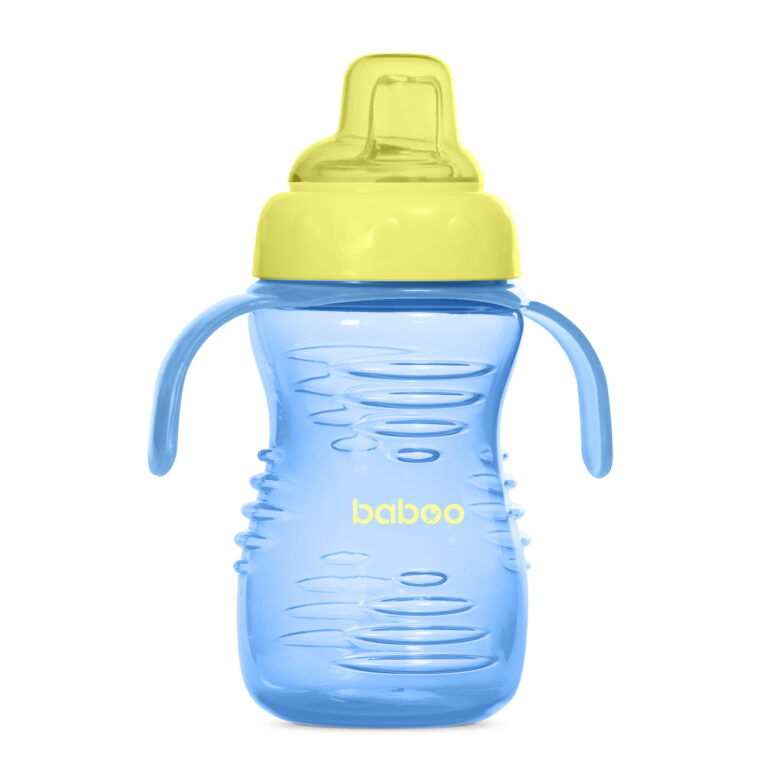 BABOO Lekkekindel silikoonist joogitilaga tass Blue, 260 ml - Image 2