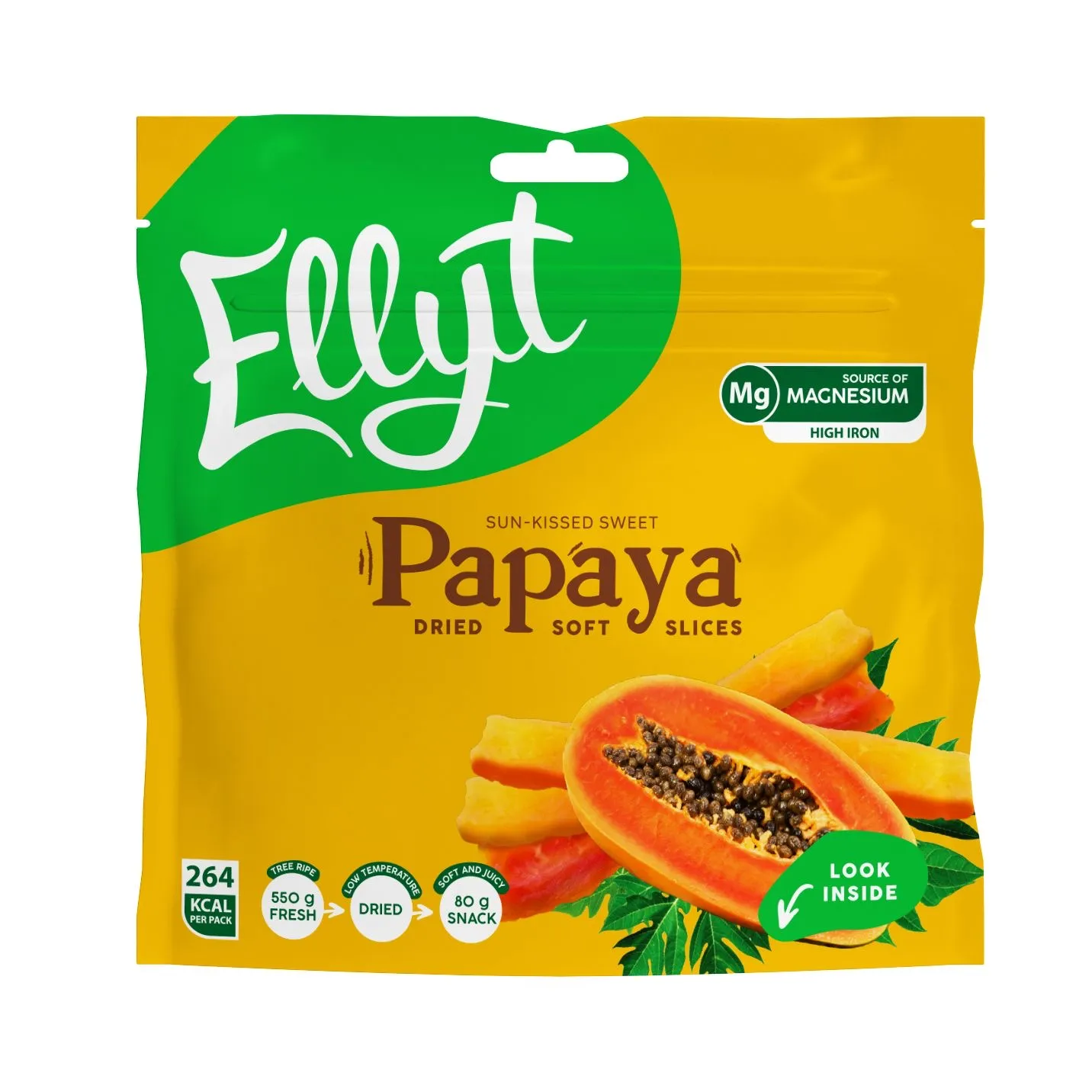 Ellyt Kuivatatud pehme papaia, 80g