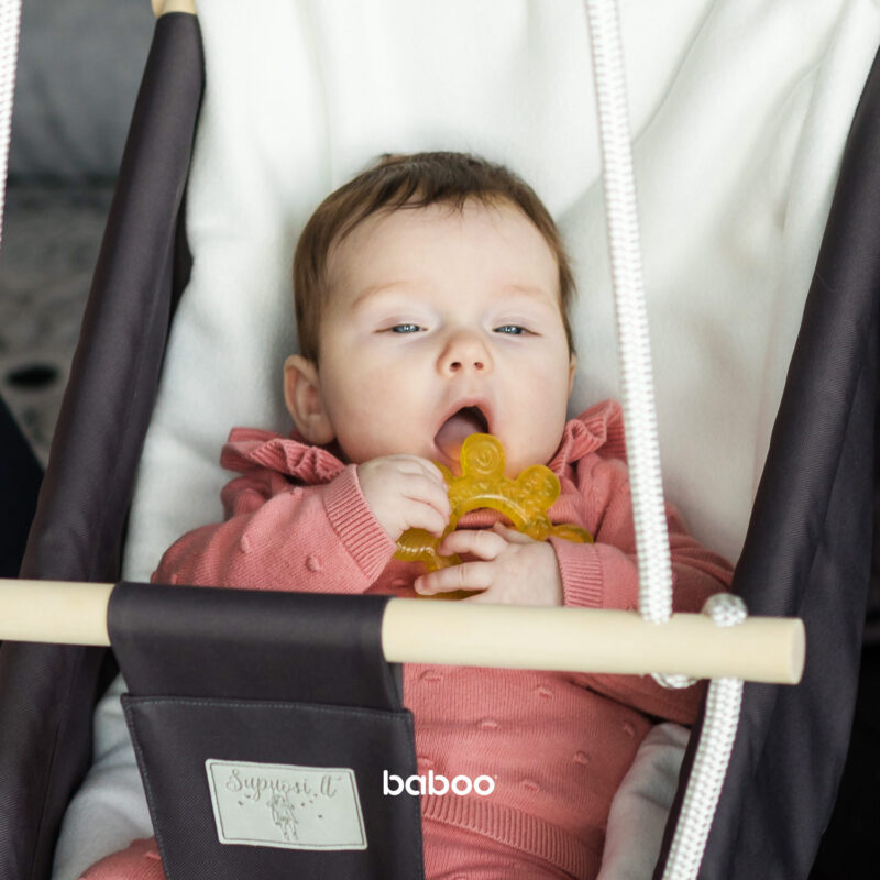 BABOO Veega täidetud jahutav närimislelu, 4+ kuud, kollane - Image 3