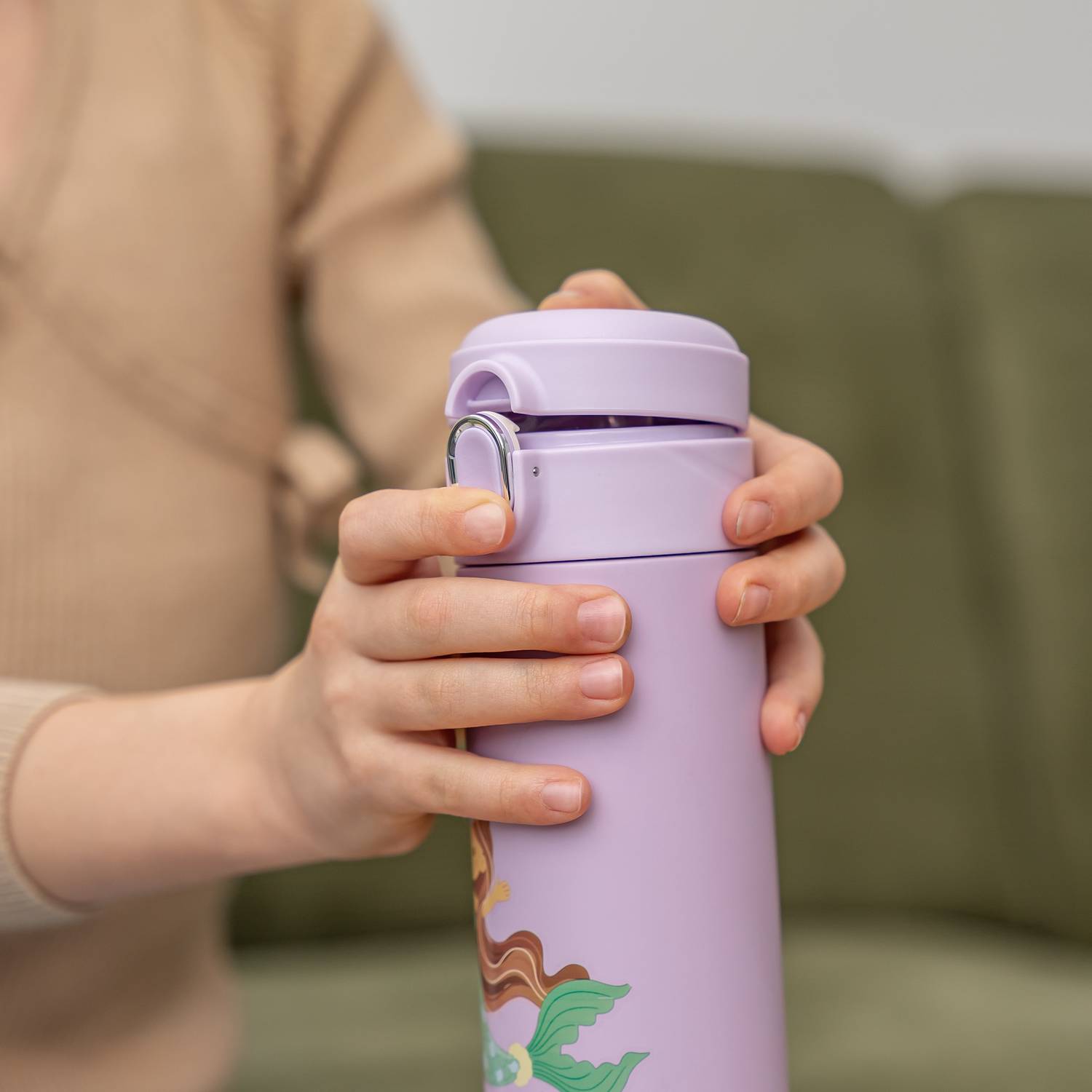 REER Integreeritud kõrrega joogipudel lastele Lilla, 350ml - Pilt 6