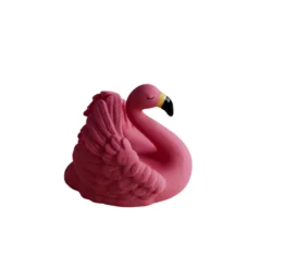 NATRUBA käsitööna valminud kummist keemiavaba närimis- ja vannilelu Ujuv Flamingo, 0+ eluaastat