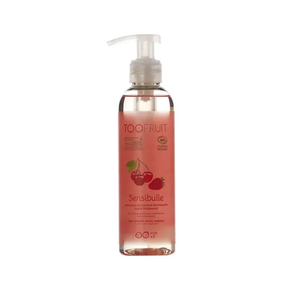 TOOFRUIT Sensibulle BIO lipiide taastav dušiõli maasika ja kirsiga, 200ml