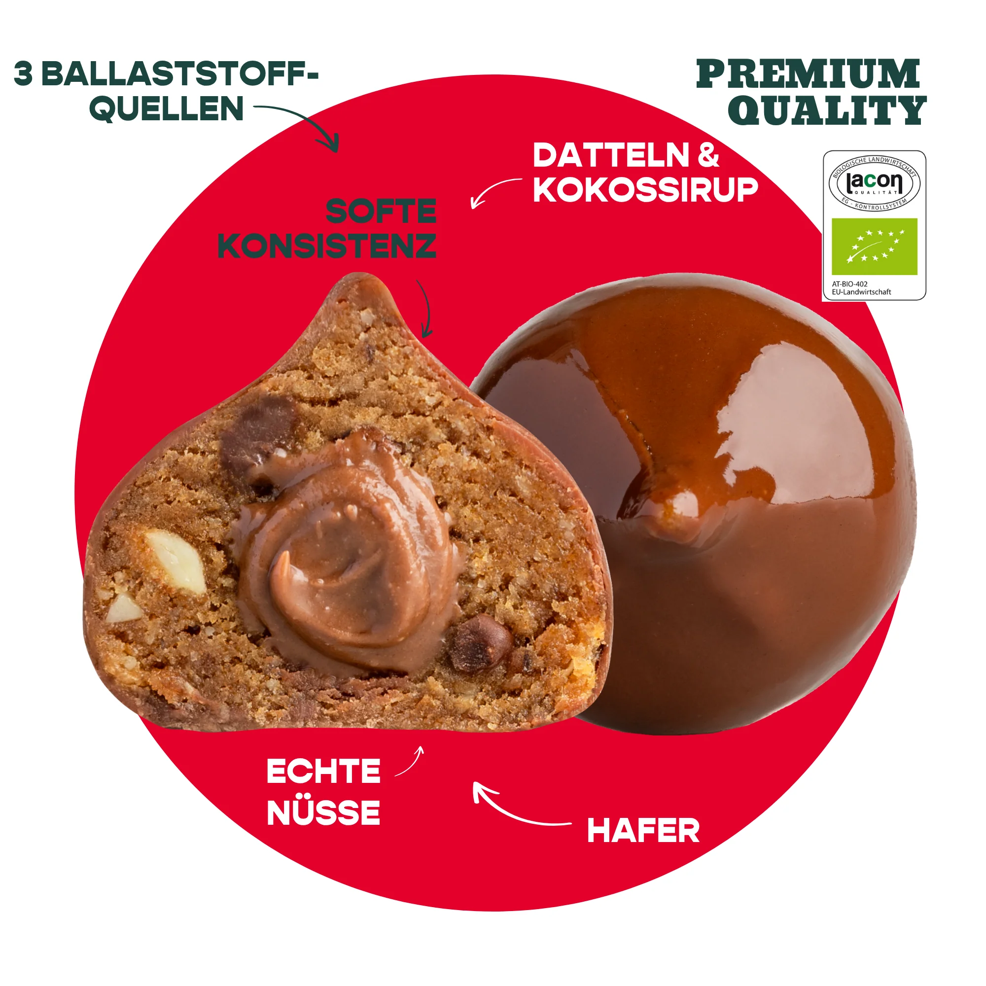 BAE Orgaanilised šokolaadikreemiga datliampsud Šveitsi šokolaadis Cookie Dough, 2x20g - Image 2