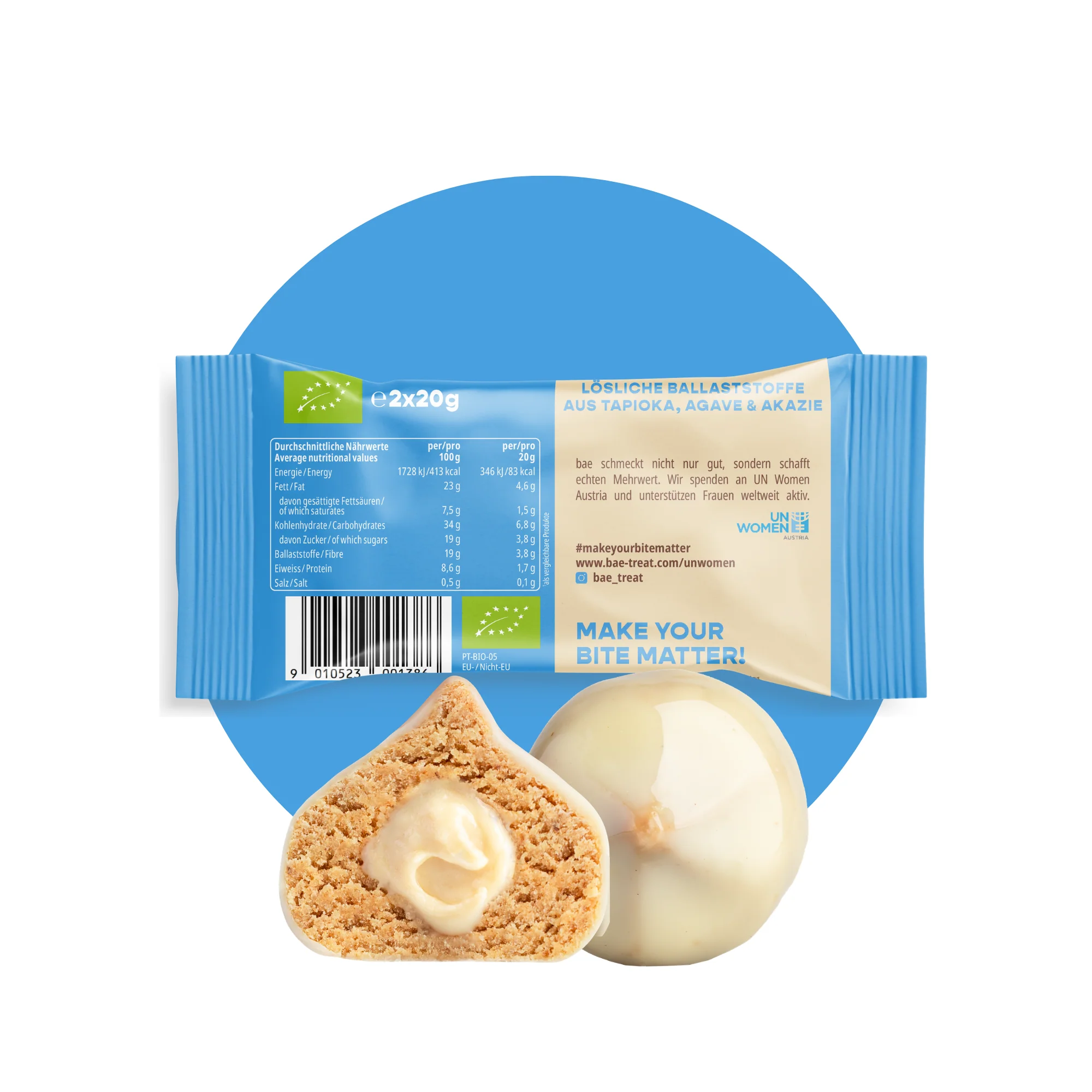 BAE Orgaanilised vanillikreemiga täidetud datliampsud Šveitsi šokolaadiglasuuris Bourboni vanilla, 2x20g - Image 3