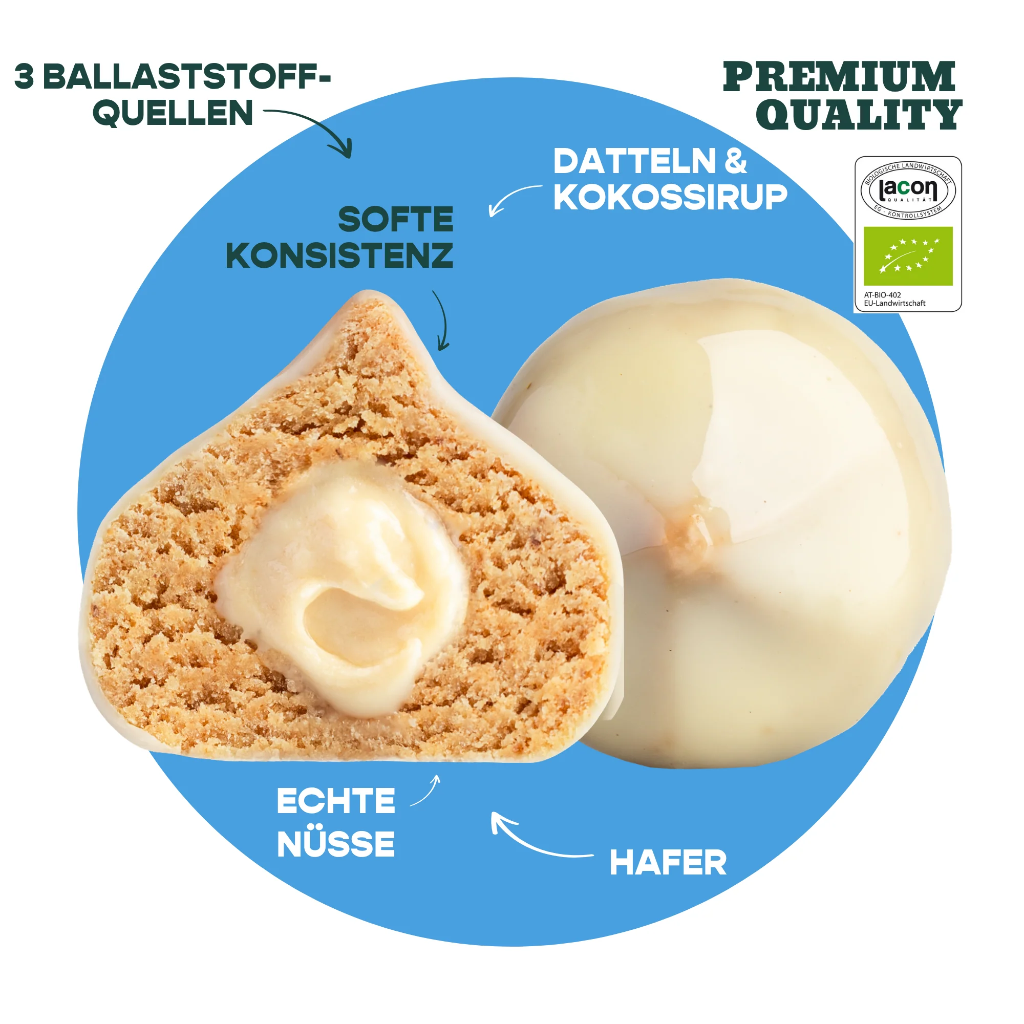 BAE Orgaanilised vanillikreemiga täidetud datliampsud Šveitsi šokolaadiglasuuris Bourboni vanilla, 2x20g - Image 2