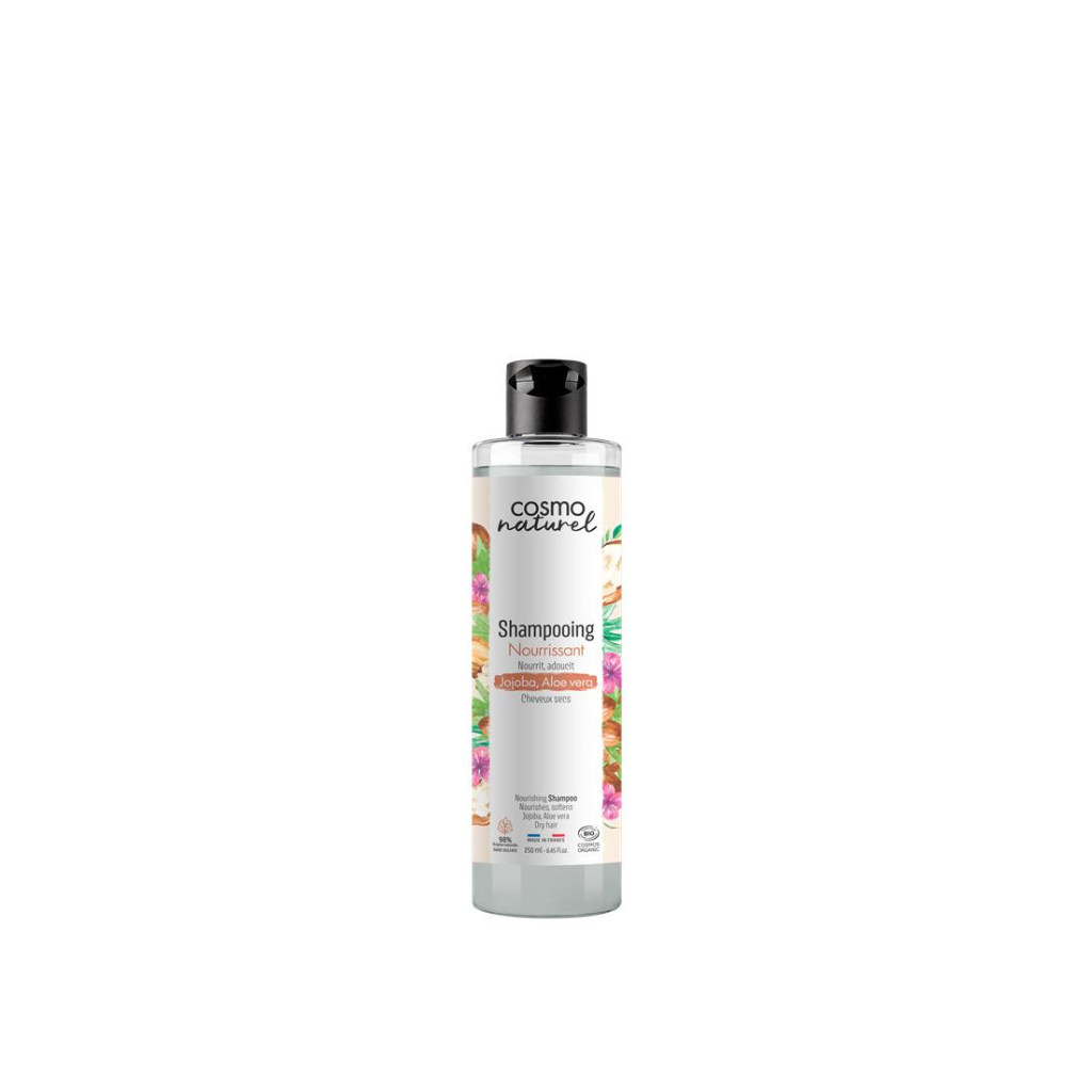 COSMO NATURAL Toitev šampoon kuivadele juustele jojobaõli ja aloe veraga, 250 ml