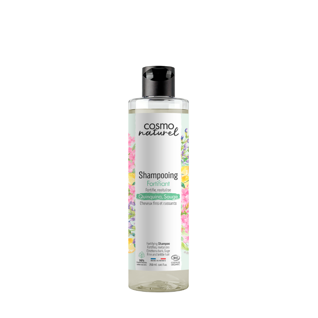 COSMO NATURAL Tugevdav šampoon kiniinipuu ja salveiga, 250 ml