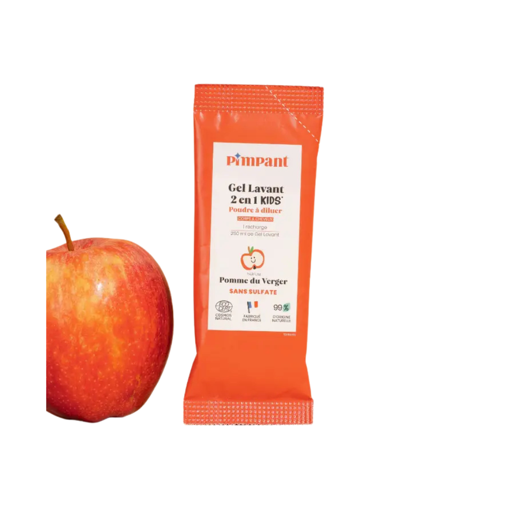 PIMPANT Kids 2in1 pesugeeli täitepulber kehale ja juustele Apple, 25g