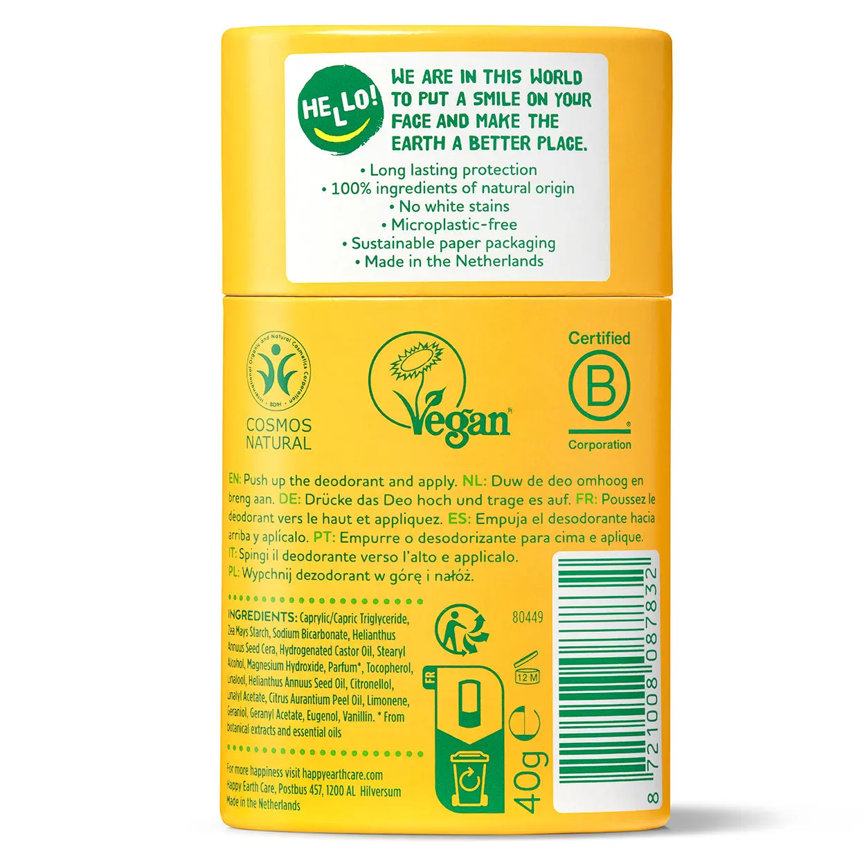HAPPY EARTH 100% Natural tahke deodorant jasmiini ja Ho Wood lõhnaga, 40g - Pilt 2