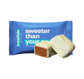 TREATFULS Valge šokolaadi batoon kookose ja mandlitega Sweeter then your ex, 2 × 20 g