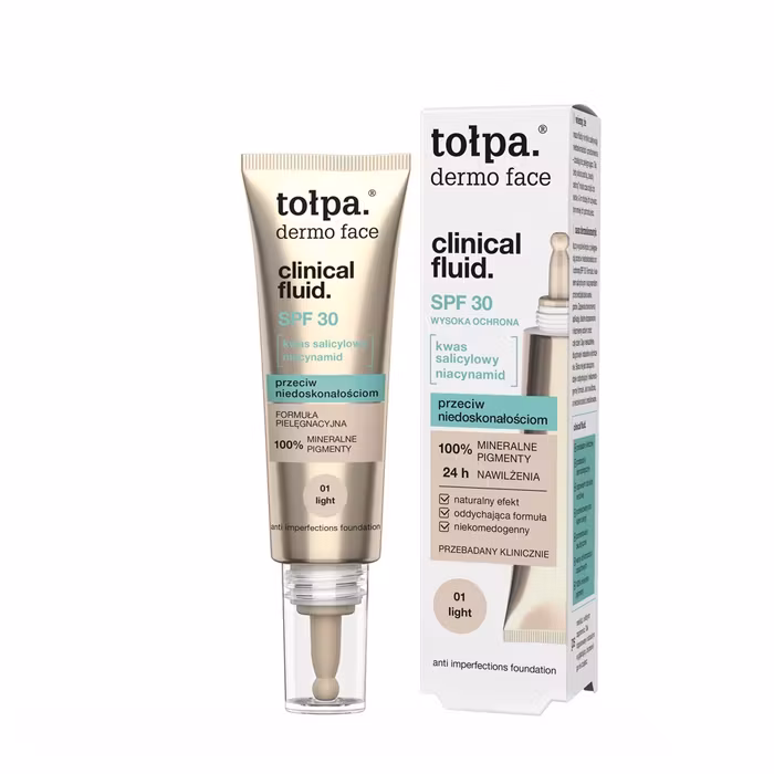 TOŁPA Dermo Face Clinical ebatäiustevastane jumestuskreem SPF30 toon Light 01, 25 ml