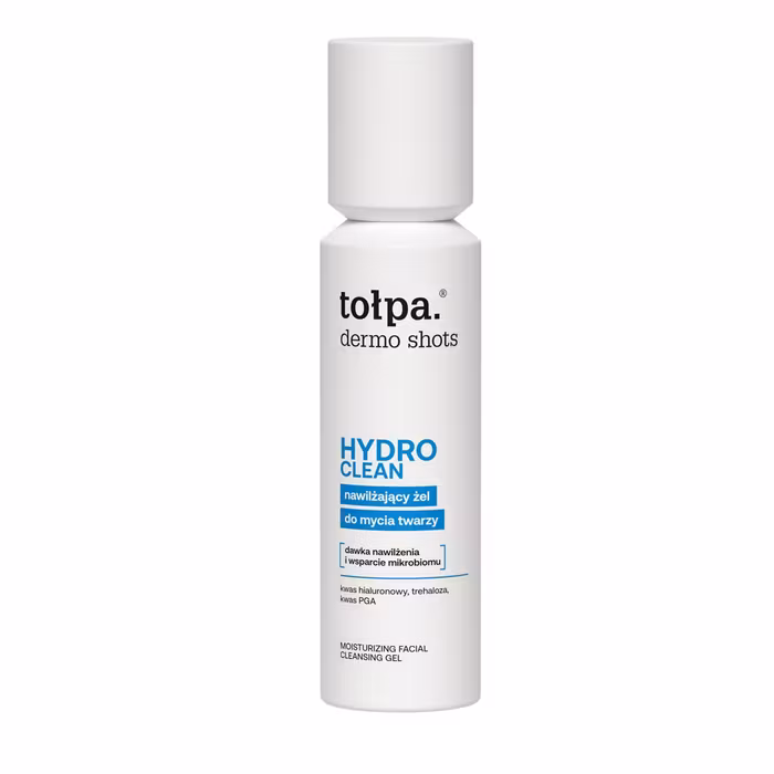 TOŁPA Dermo Shots HYDRO CLEAN niisutav näopesugeel hüaluroonhappe ja glütseriiniga, 120 ml