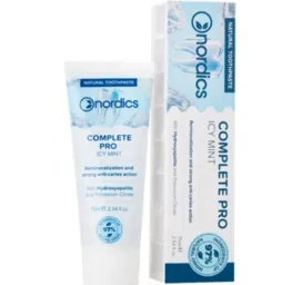 NORDICS COMPLETE PRO Remineraliseeriv floriidivaba hambapasta hüdroksüapatiidiga granaatõuna ja salveiga Icy Mint, 75ml