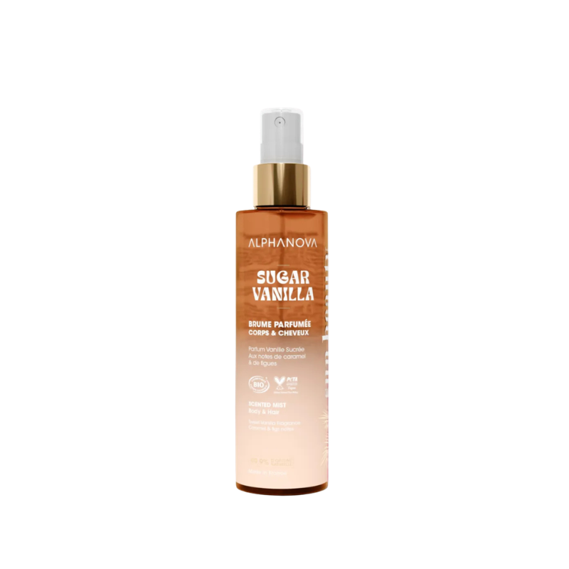 ALPHANOVA Sugar Vanilla orgaaniline lõhnasprei kehale ja juustele, 100ml
